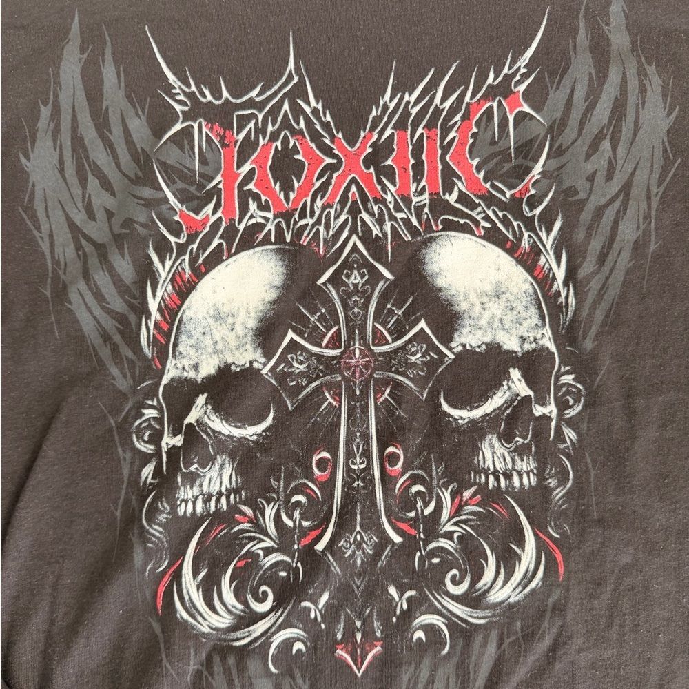 Skulls Cross Platinum Black Graphic Tee Shirt Crew Neck Long Sleeve Mens Sz 3XL - Picture 3 of 7